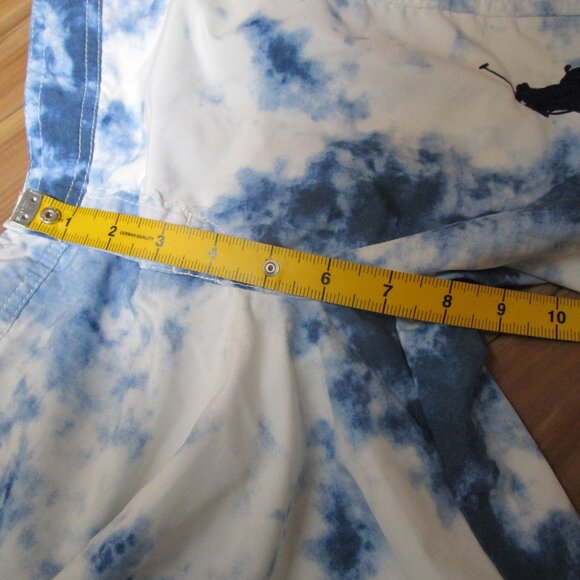 POLO RALPH LAUREN BOYS NAVY BLUE WHITE TIE DYE SWIM SHORTS BIG PONY SZ 7 EUC - Picture 7 of 15